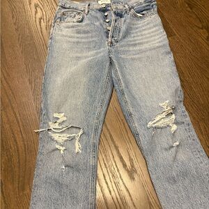 Agolde Blue High Rise Distressed Jeans